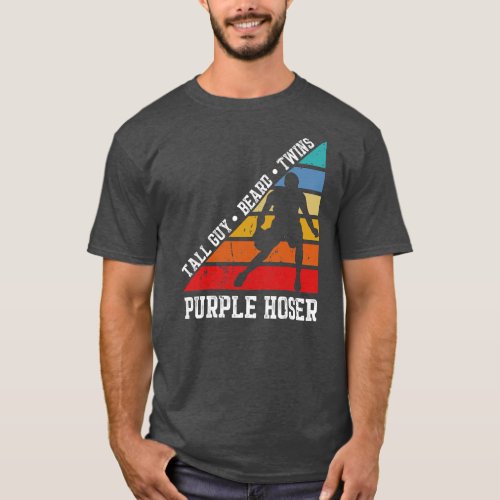 Tall Guy Beard Twins Purple Hoser  T_Shirt