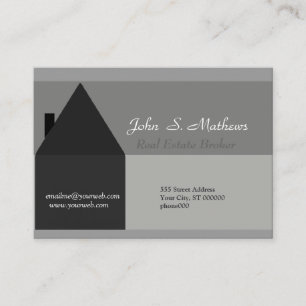 Tall Housetop Roof  Modern House Black  Gray Business Card
