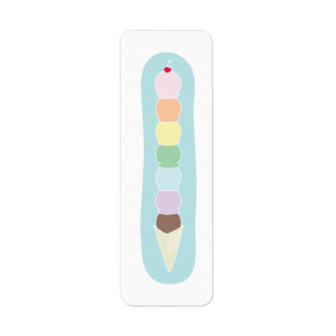 Tall Ice Cream Cone Birthday Party Label