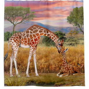 TALL LOVE FROM ABOVE SHOWER CURTAIN