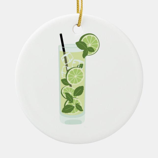 Tall Mojito Ceramic Ornament (Front)