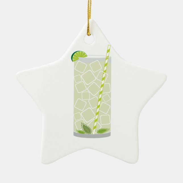 Tall Mojito Ceramic Ornament (Front)