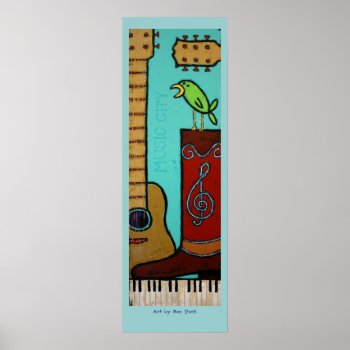 Tall Music City Poster by ronaldyork at Zazzle