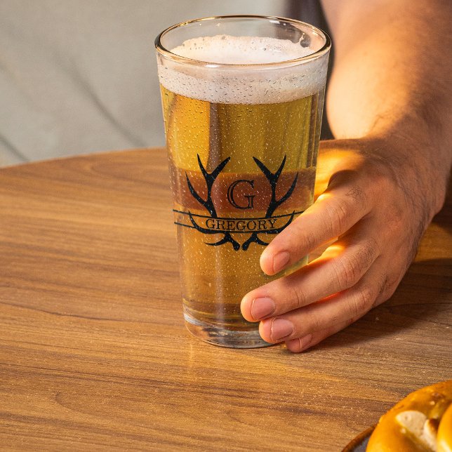 Tall & Narrow Elegant Antlers Monogram Glass (Creator Uploaded)