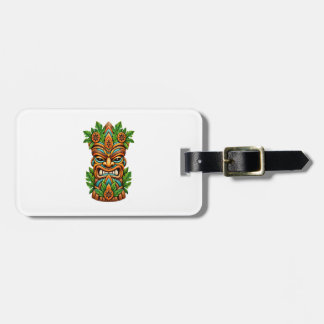 Tall Palm Crown Tiki Guardian Luggage Tag