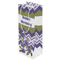 Tall Patterned Happy Birthday Bottle Gift Bag