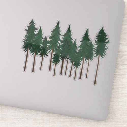 Tall Pine Trees Forest Sticker