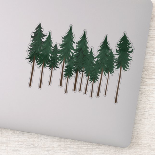 Tall Pine Trees Forest Sticker (Detail)