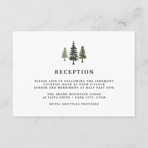 Tall Pines Reception Card