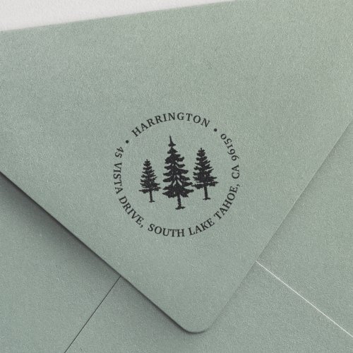 Tall Pines Rustic Return Address Self_inking Stamp