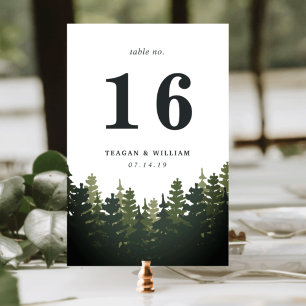 Tall Pines Table Number Card