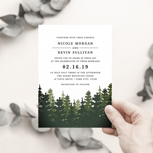 Tall Pines Wedding Invitation