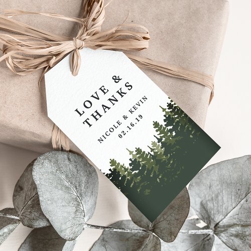 Tall Pines Wedding Thank You Gift Tags
