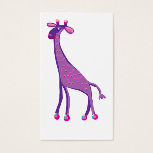 Customizable Tall pink giraffe business card
