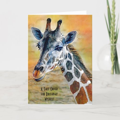 Tall Pretty and Sweet Giraffe Funny Birthday Card