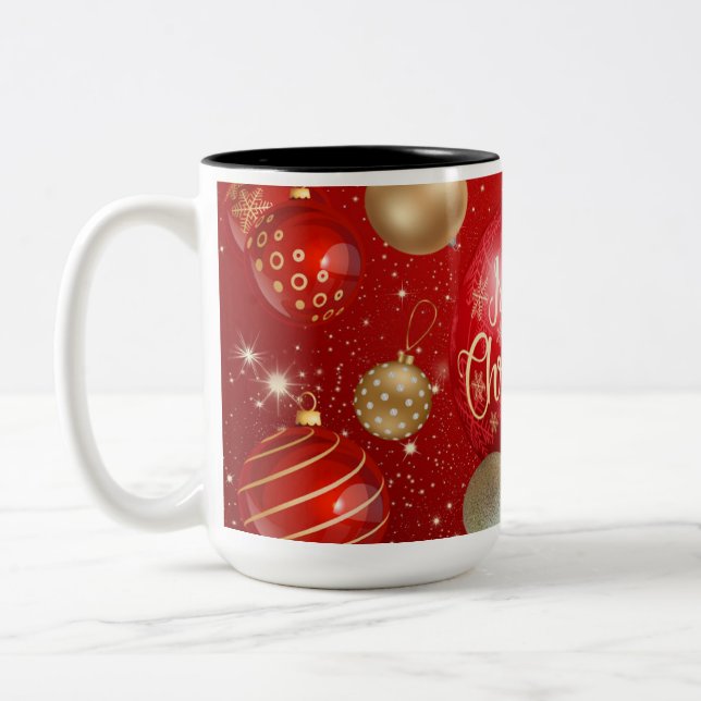 Tall Red Christmas Mug (Left)
