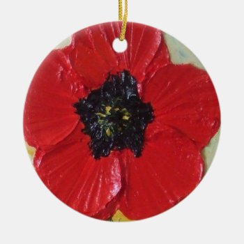 Tall Red Poppy Ornament by OriginalsbyParis at Zazzle