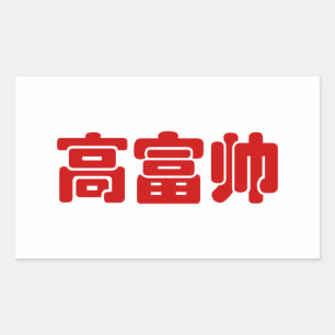 Tall, Rich & Handsome 高富帅 Chinese Hanzi MEME Rectangular Sticker