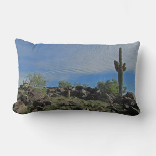 Tall Saguaro Cactus Desert Landscape Southwest Lumbar Pillow