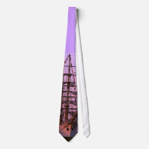 Tall Ship at Sunset Neck Tie