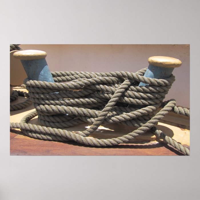 Tall Ship Bollard w Rope Print