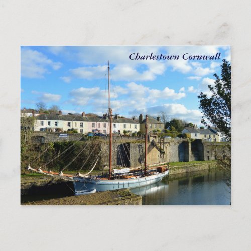 Tall Ship Charlestown Cornwall Poldark Location Postcard