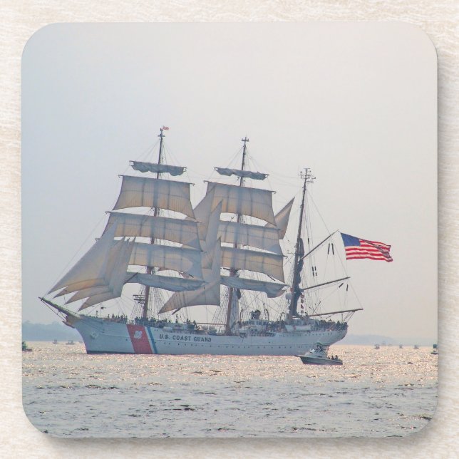 Tall Ship, Clipper ship, Sail, U.S. Coast Guard Coaster (Front)