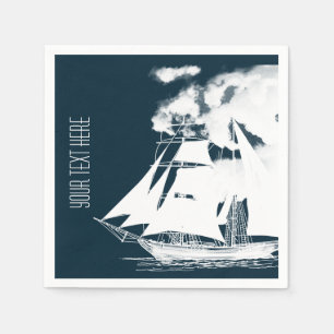 Tall Ship & Clouds Nautical Napkins