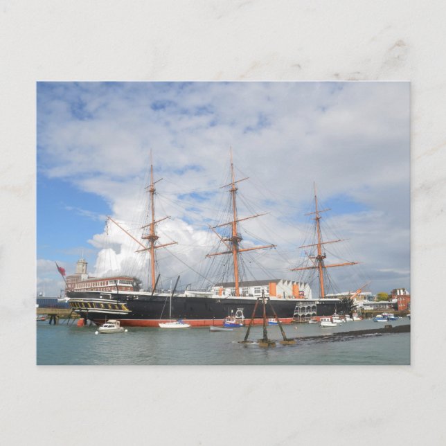 Tall Ship HMS Warrior Postcard (Front)
