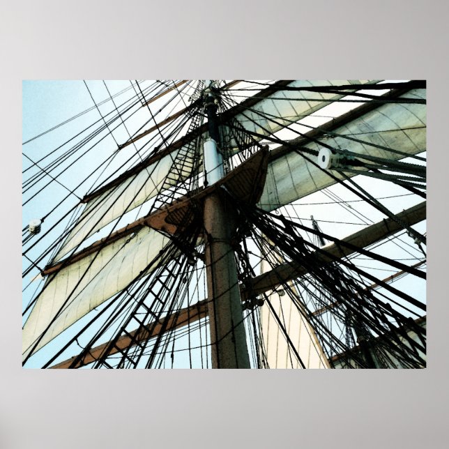 Tall Ship Mast & Sails Poster (Front)