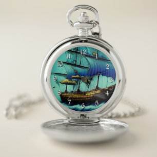 Tall Ship Nautical  Pocket Watch