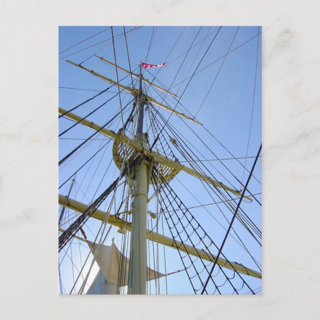 Tall Ship Rigging Postcard (Front)
