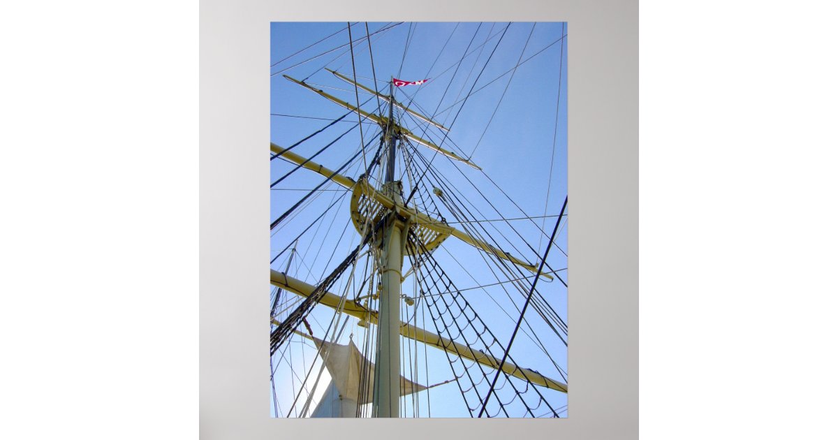 Tall Ship Rigging Poster | Zazzle