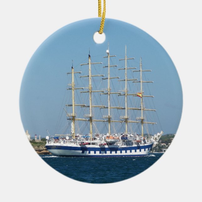 Tall Ship Royal Clipper Ceramic Ornament (Front)