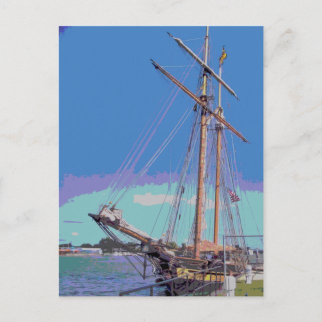 Tall Ship Shape Postcard (Front)
