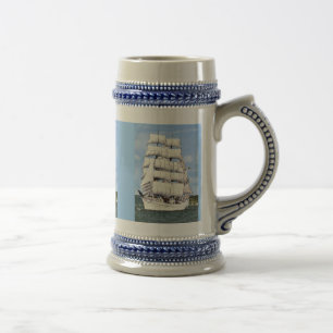 Tall ship -square rigger beer stein