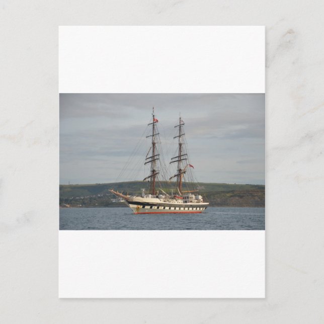 Tall ship Stavros S Niarchos. Postcard (Front)