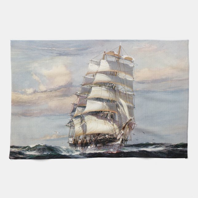 Tall Ship Thessalus Towel (Horizontal)