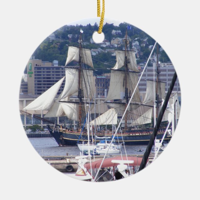 tall ships 004.jpg ceramic ornament (Front)