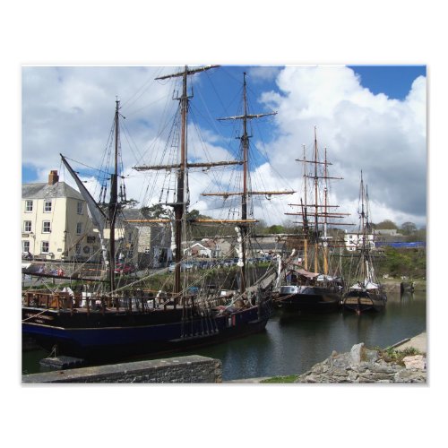 Tall Ships in Charlestown Harbor Cornwall Photo Print