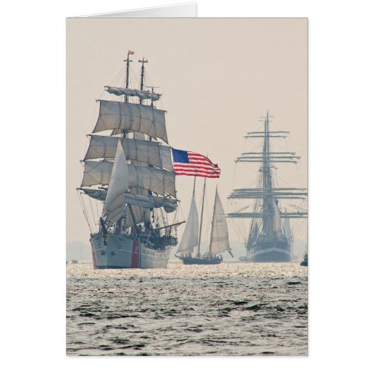 Tall Ships Leaving Charleston Harbor Cards (Front)