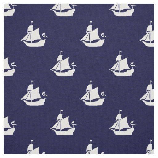Tall Ships Nautical Fabric