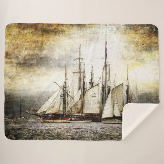 TALL SHIPS SHERPA BLANKET