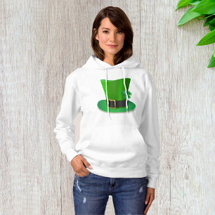 Tall St Patricks Day Hat Womens Hoodie