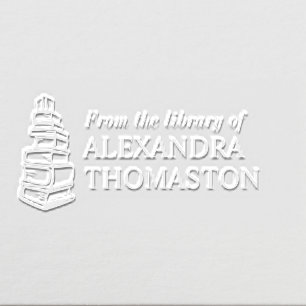 Tall Stack of Books “From the Library of” Name Embosser