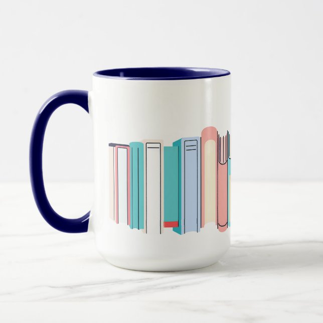 Tall Stack of Books Mug (Left)