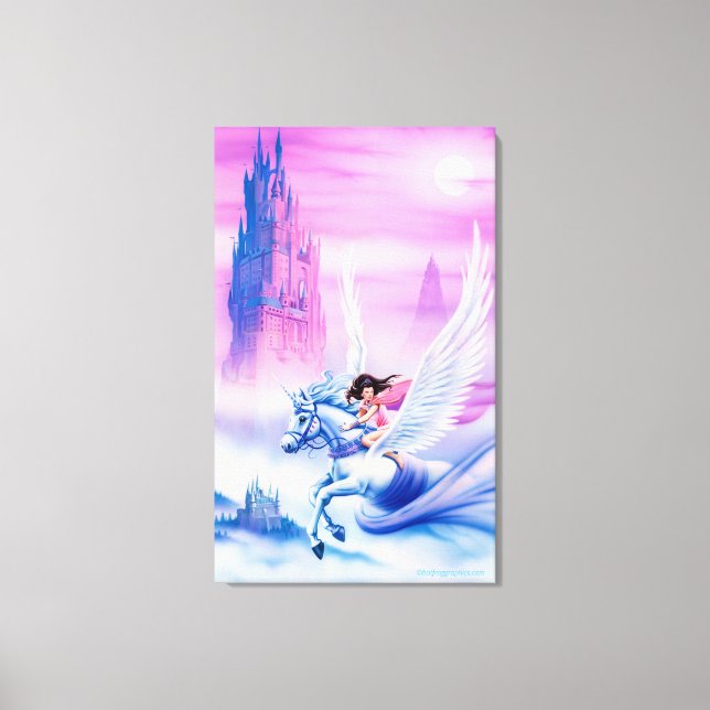 Tall stretched canvas print princess Unicorn (Front)