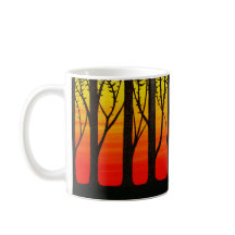 Tall trees abstract art mug