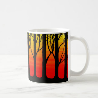 Tall trees abstract art mug
