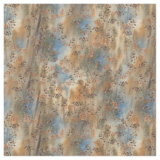 Tall trees, the Leaves of Autumn & Blue-Birds Fabric